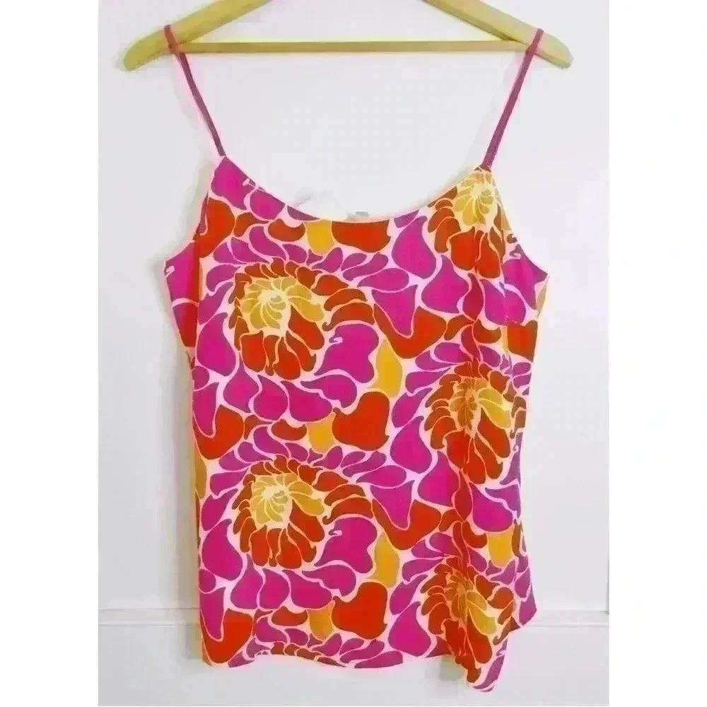 Women’s Brand New Banana Republic Tank in Gorgeous Pink & Orange Design Size 14